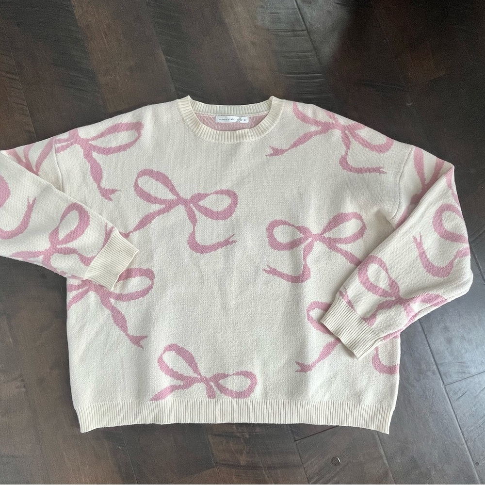 Women's Altar’d State Pink Bow Sweater